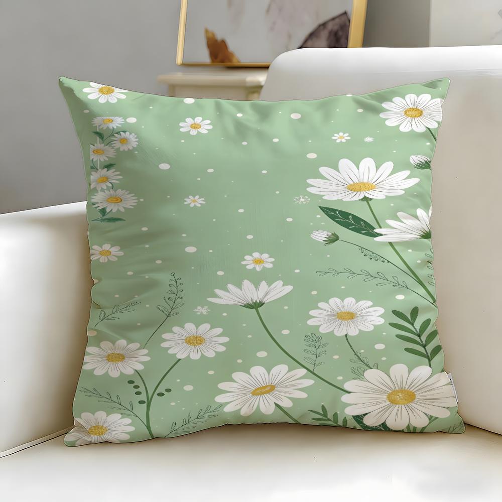 Mint green fresh background Cushion Cover Soft EasyWash Pillow Case Versatile for Couch Bed Travel and Office