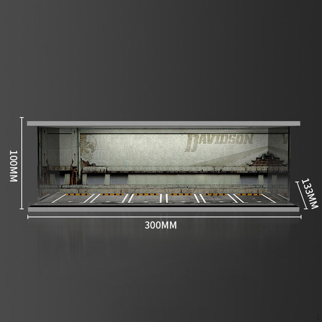 1/64 Model Car Display Case Diorama Decorative Scenario Toy Storage Box Showcase Organizer for