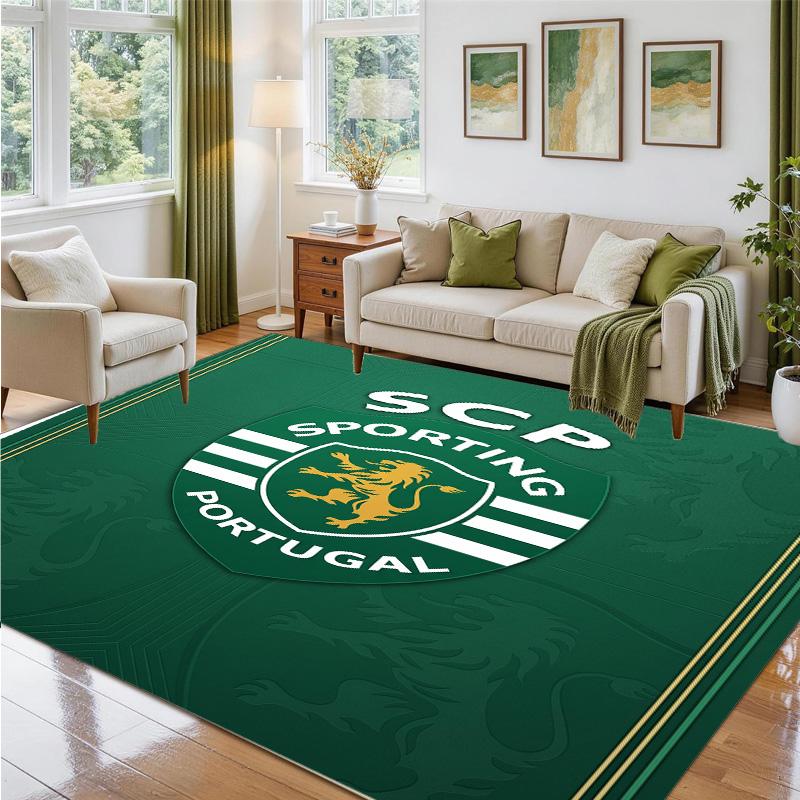 Sporting CP FC Design Crystal Velvet Rug Soft Decorative Mat for Bedroom Entrance