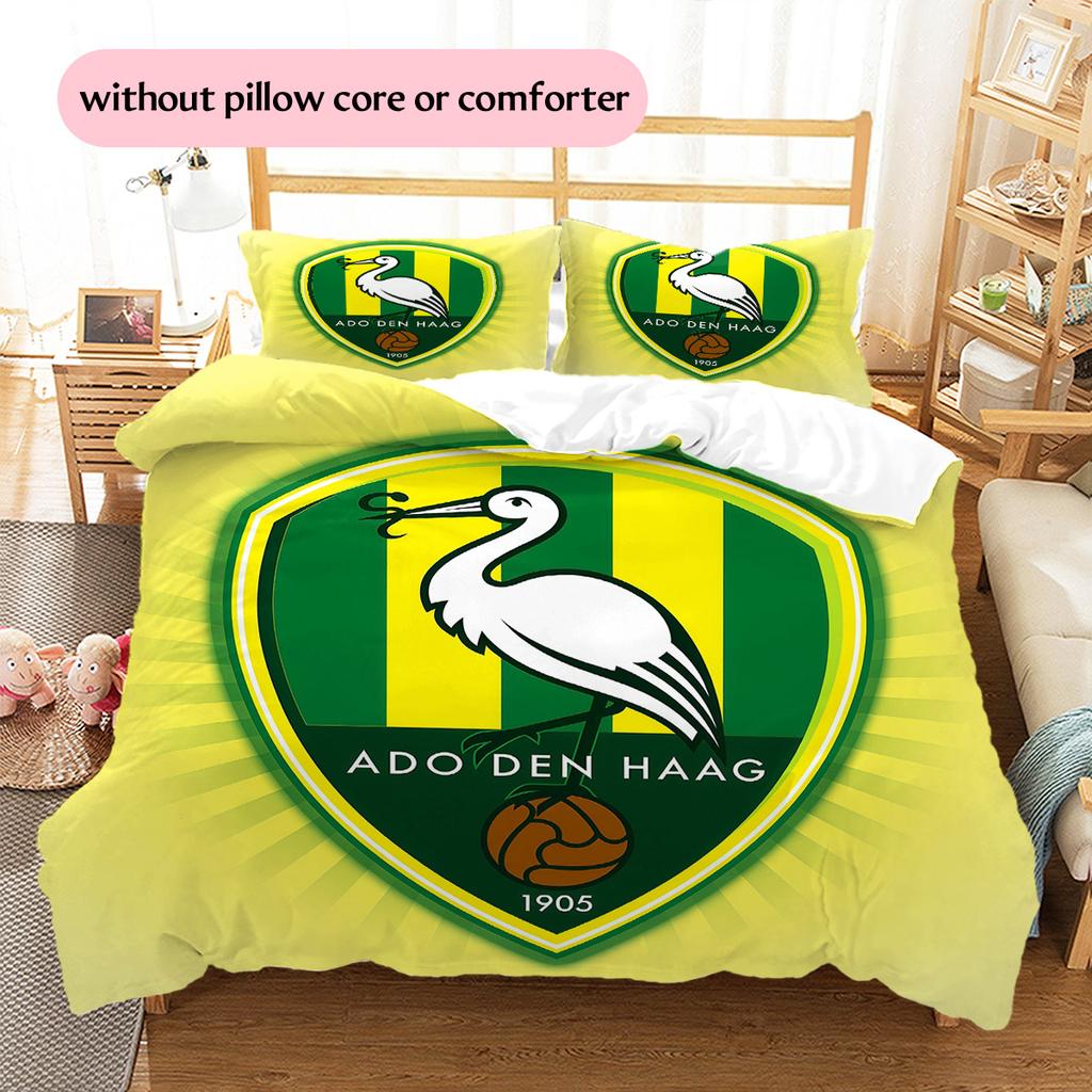ADO Den Haag Pattern Bedding Quilt Set Home Decoration Gift (1 * Duvet Cover + 2 * Pillowcase Without Core)