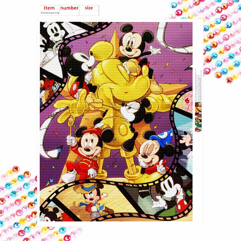 Disney 5D Diamond Painting Set DIY Mickey Cartoon Handmade Diamond Decorative Painting Home Decoration