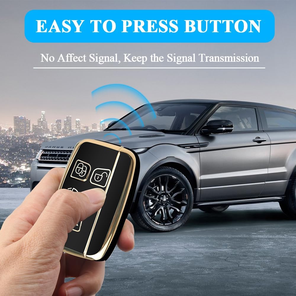Für Land Rover Schlüsselanhänger Hülle mit Schlüsselring, Auto Schlüsselhülle Schale Schutzhülle 5 Tasten für | Range Rover Evoque Sport Velar | Land Rover Discovery LR4 a9