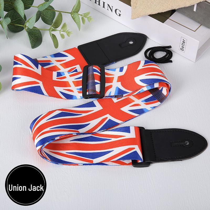 Ethnic Style Widened Wooden Guitar Shoulder Straps - Electric Guitar Polyester Printed Straps