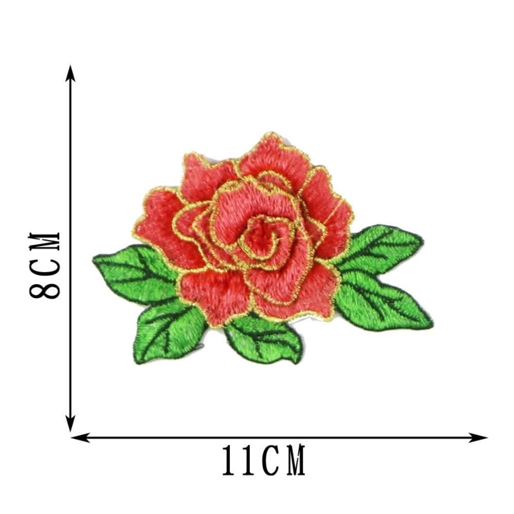 

Elegant Polyester Fiber Embroidery Flower Patch 11*8CM Clothing Accessories Sew On Patch DIY Handmade Floral Patches Hat кавун червоний колір