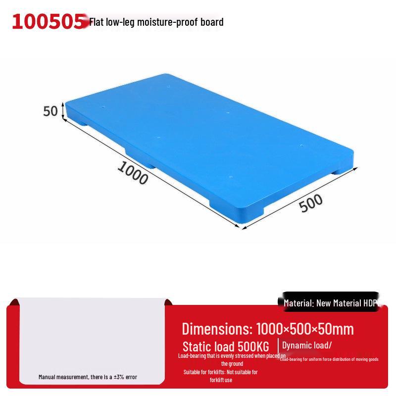 Warehouse Grid Plastic Pallet: Thickened Moisture-Proof Single-Sided Floor Mat for Logistics.