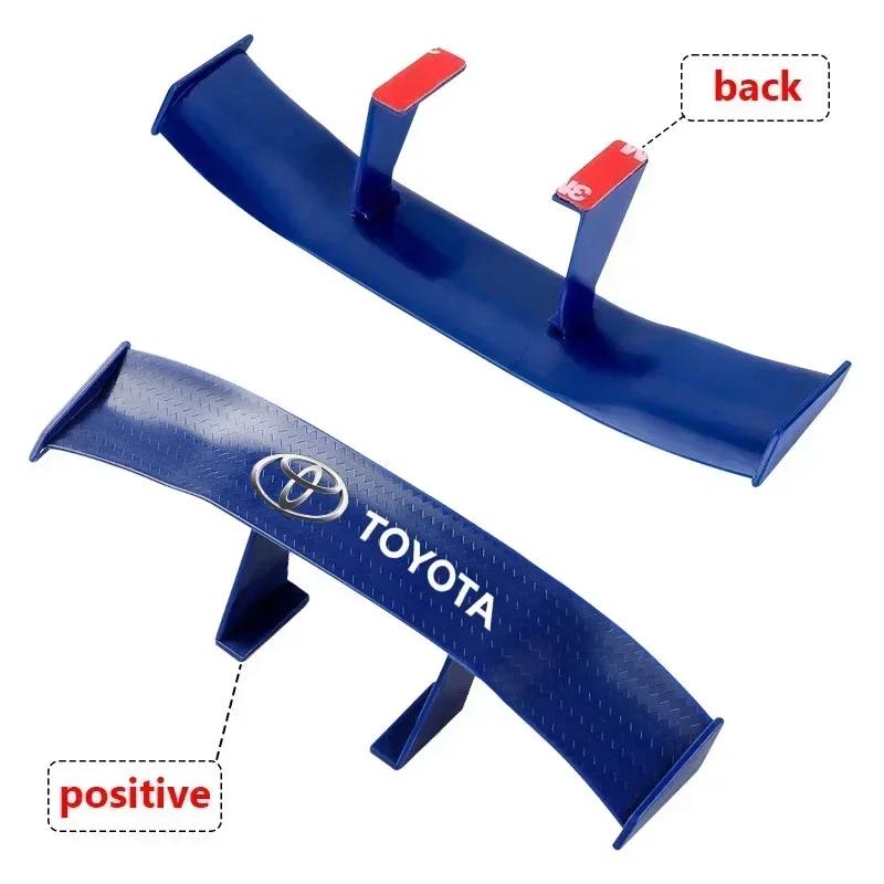 1Pcs Carbon Fiber Car Mini Rear Spoiler Mini Small Wing Model Decoration For Toyota TRD RAV4 Avensis Yaris Levin Reiz Crown Vios