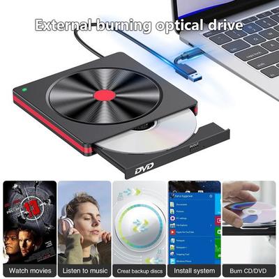 Portable External USB CD/DVD Drive & Burner for Laptop/Desktop Computers