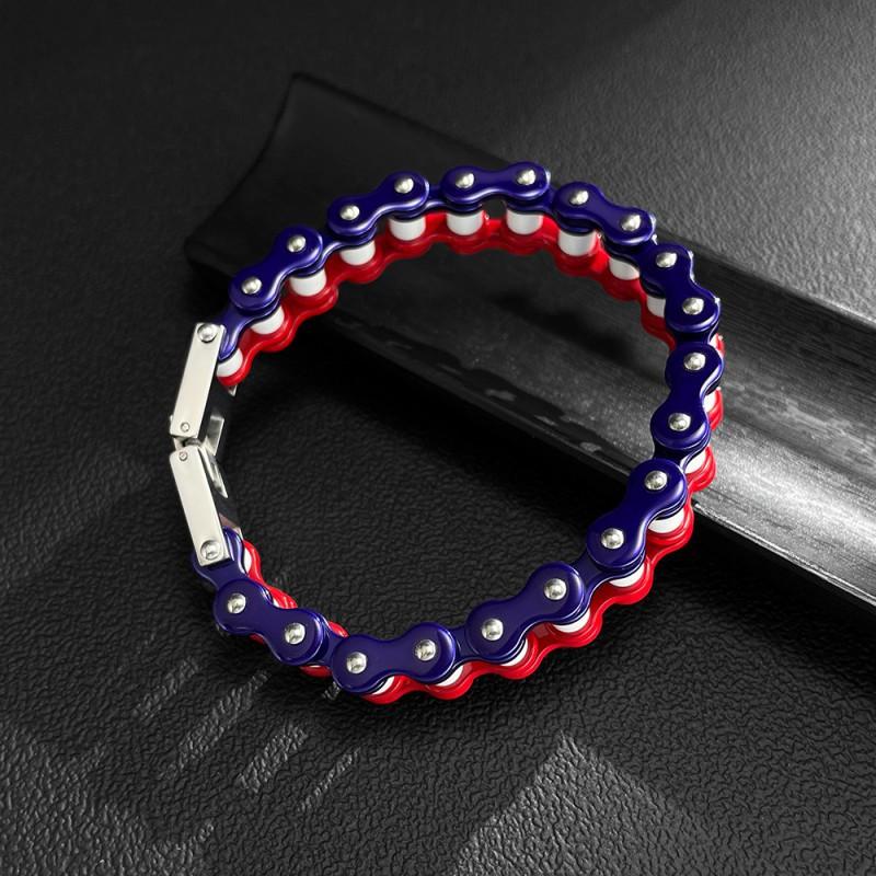 European American Personalized Bracelet Men's Stainless Steel Trendy Fashion Versatile Color Motorcycle Chain Titanium