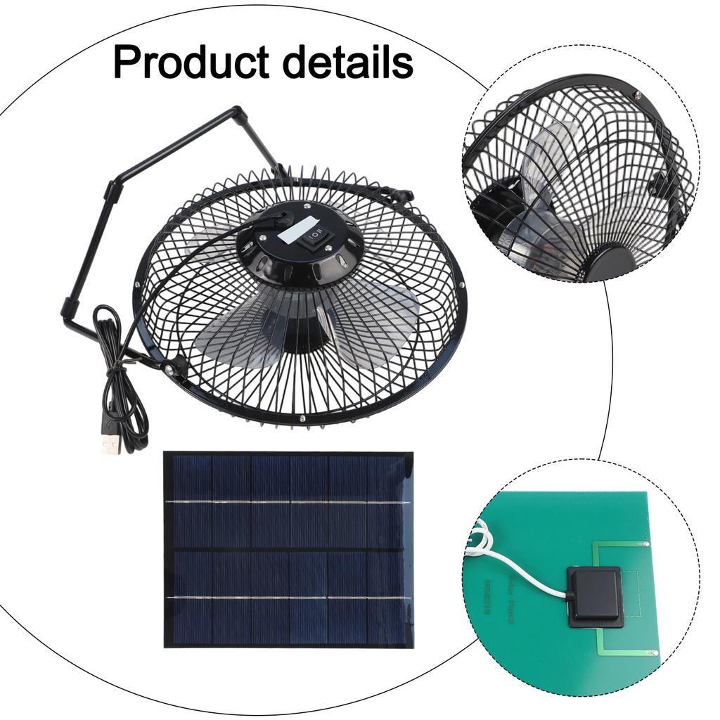 5.2W Solar Panel Solar Panel Fan Kit Outdoor Cooling 21*16.5cm Solar Panel Cooling Solution Easy Installation For Chicken Coops