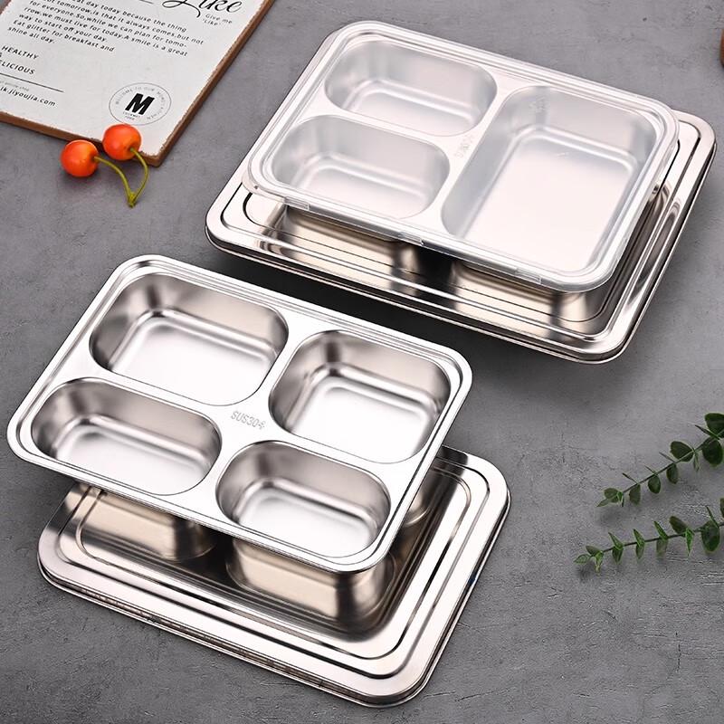 304 Stainless Steel Divided Canteen Lunch Tray