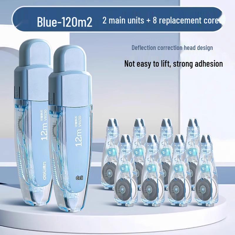 Deli Student Correction Tape with Replaceable Core - Large Capacity & Easy Press-to-Use