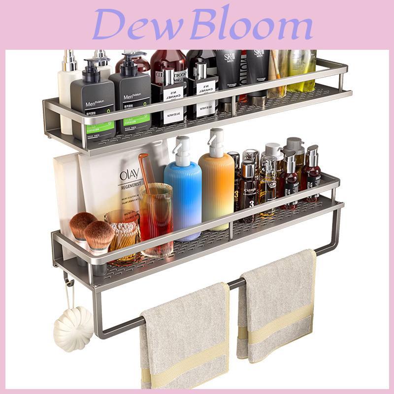 Bathroom Wall Mount Aluminum Storage Shelf With Removable Design For Toilet And Vanity Use