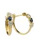 Sapphire and Super Cubic Zirconia Hoop Earrings In 10k Yellow September for Sa430 [Four-Leaf Clover] Gold, Birthstone, Women