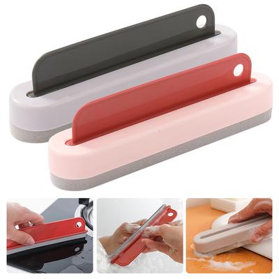 Two In One Glass Mirror Cleaning Brush and Scraper Board Bathroom Kitchen Countertop Cleaning Board