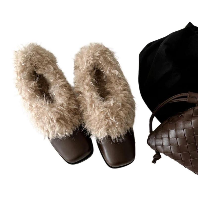 Fashion New Women Shoes Fashion Versatile Comfortable High Heels Thick Soled Plush Premium Daily Women's Boots Design Trendy Ankle Boots