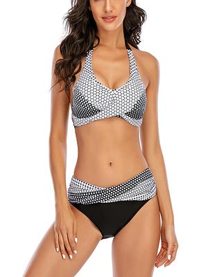 Plus Size Women Swimwear Push Up Bikini Two Piece Swimsuit Solid Bikinis Set Brazilian Beachwear Bathing Suit