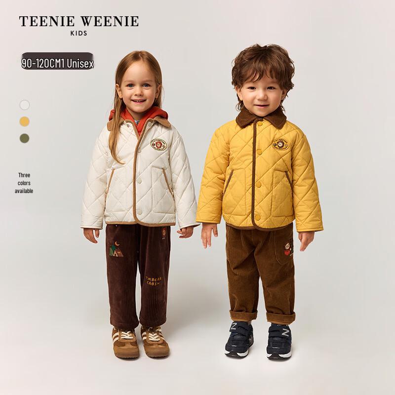 Teenie Weenie Kids  Bear Embroidered Lapel Padded Jacket 100