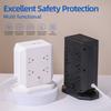 Vertical Type Power Strips 12 Outlets Small Design Outlet Tower for Home and Offices Space Saving Plastic Construction