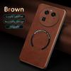 For OPPO Find X6 X6 Pro Fine Hole PU Cow Pattern Leather Outer Magnetic Ring Soft Edge Anti-Drop Anti-Fingerprint Phone Case