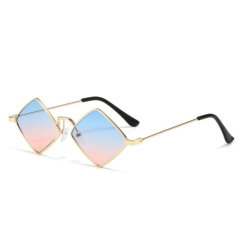 

New Women S Metal Diamond Shaped Sunglasses Women Fashion Street Photography Sunscreen Eyeglasses Uv400 Eyewear 1PC