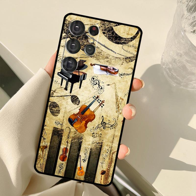 Классический чехол с музыкальными нотами для скрипки для Samsung Galaxy S22 S21 Ultra Note 20 S8 S9 S10 Note 10 Plus S20 FE S21 FE Galaxy S8