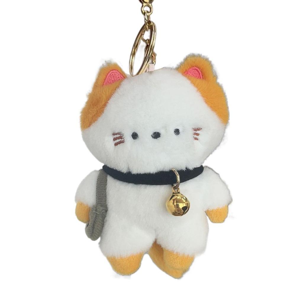 Travel Kitten Cat Plush Keyring Bell Plush Cat Doll Keychain Plush Cat Bag Pendant  Female Girls
