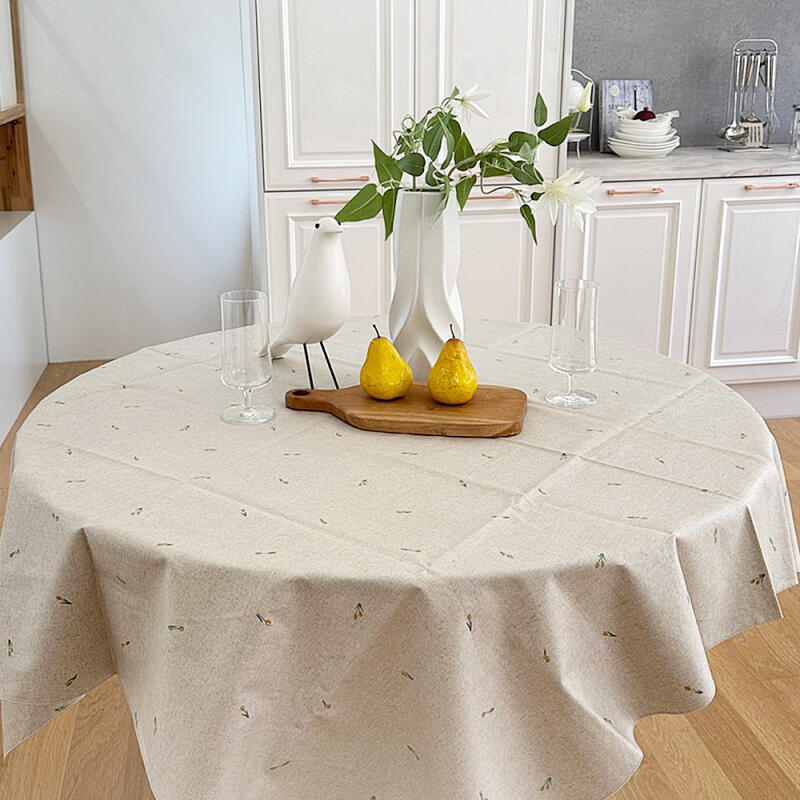 Linen Tulivia Waterproof Tablecloth 2-Person M oatmeal