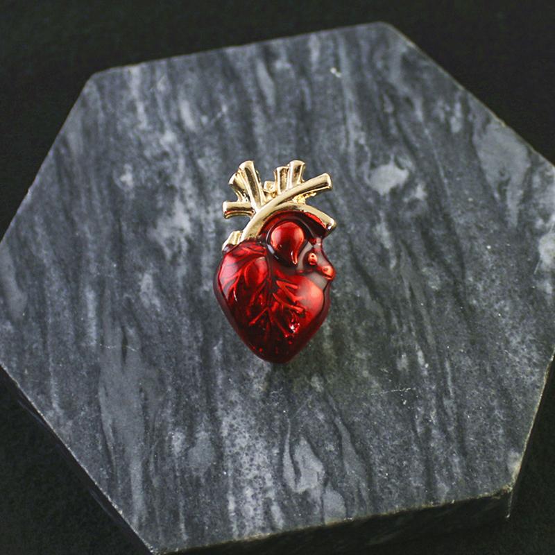 Enamel Heart Brooches For Women Unisex Human Body Organ Pins Office Party Friend Gifts Jewelry Accessories