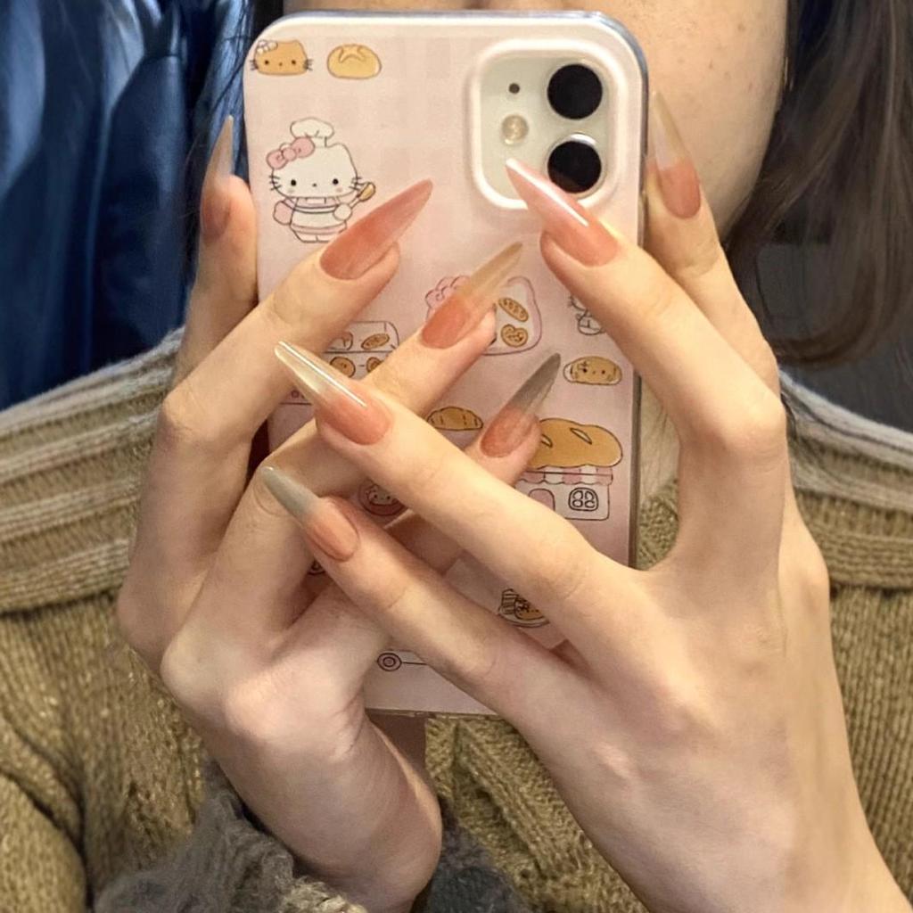 Nude Pink Gradient Cat Eye Whitening Aurora Nail Art Removable Stickers