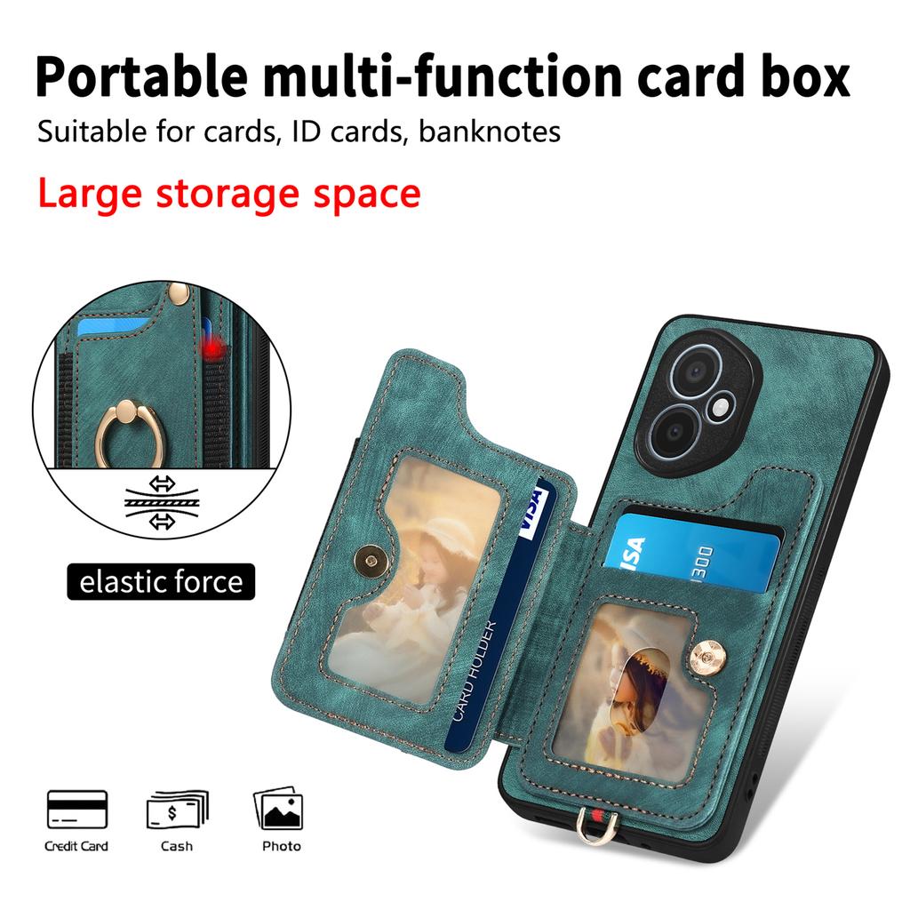 For Honor 400 5G (Global) Retro PU Leather Back Cover with RFID Blocking Card Holder