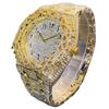 MISSFOX Mens Hip Hop Watch Brass Zircon Stones Bezel Full Dial Quartz Wristwatch
