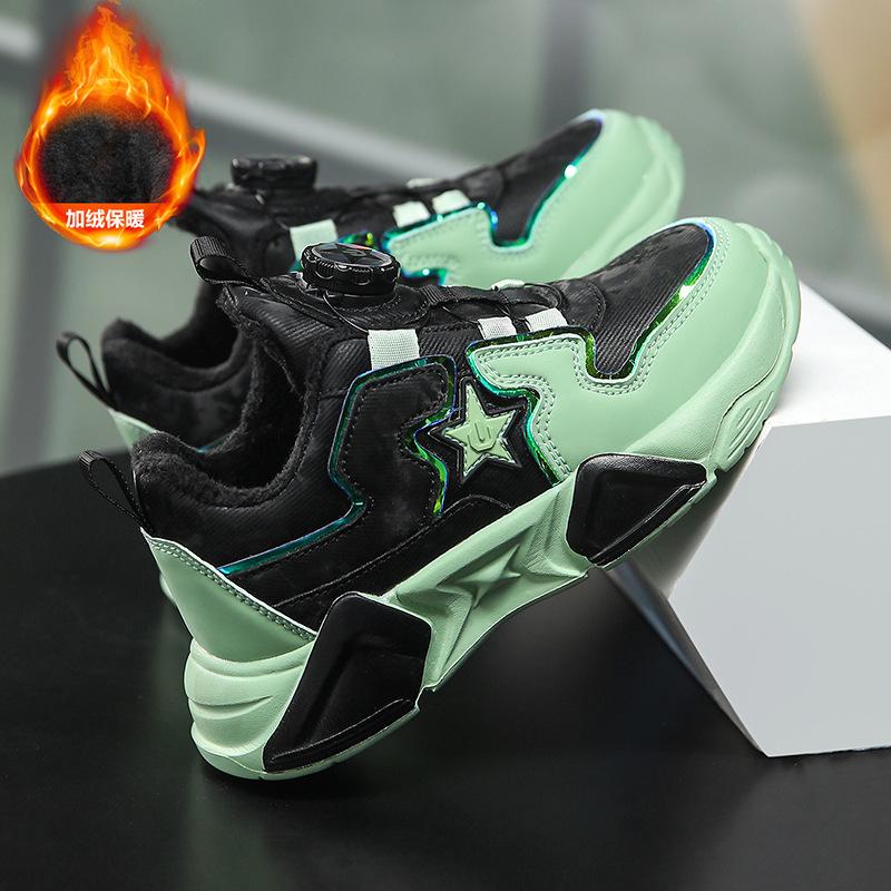 Children's Cotton Shoes Winter 2025 New Hair Middle and Old Children's Sports Shoes Tide Boys Fashion Velvet Warm Classmates Tide