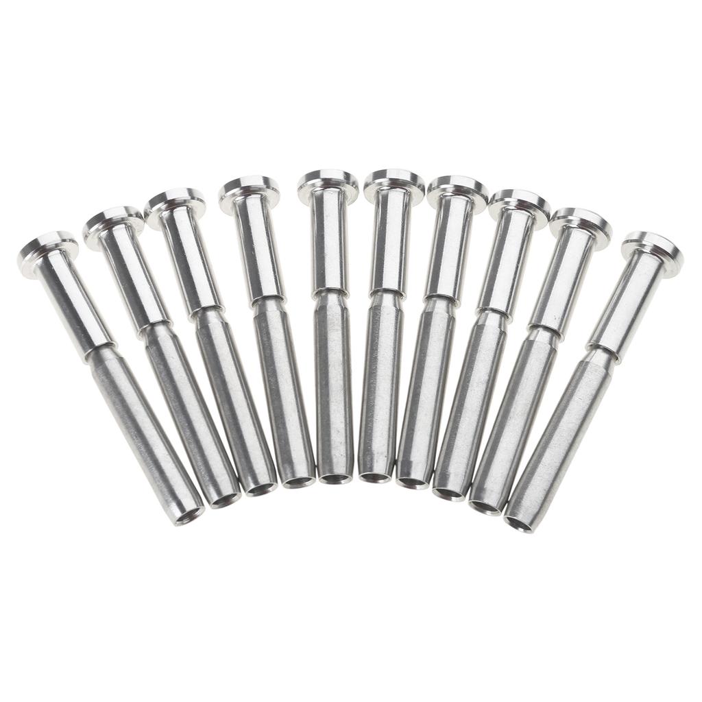 10 stuks Staal Onzichtbare Kabel Leuning set Ontvanger & Swage Stud Einde Kabel Leuningsystemen Geschikt voor Hout/Metalen Palen
