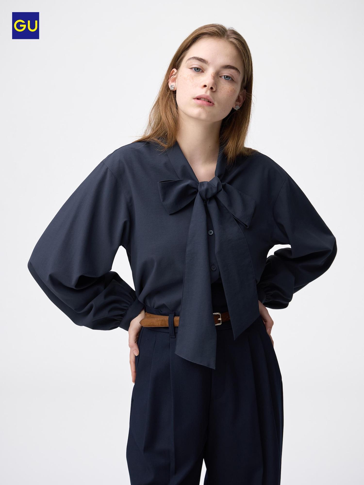 Блузка с галстуком-бабочкой Uniqlo Gu 69 NAVY/WOMEN M
