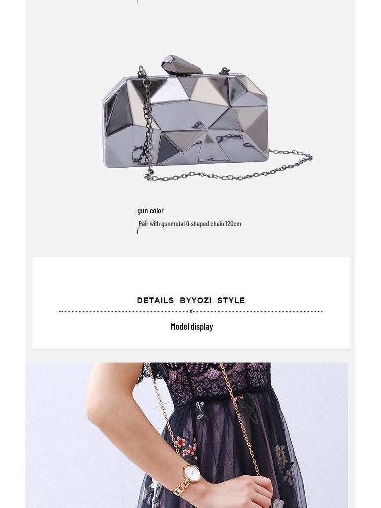 Pailletten-Clutch mit Eisen-Schnalle für Damen - Abend-Handtasche