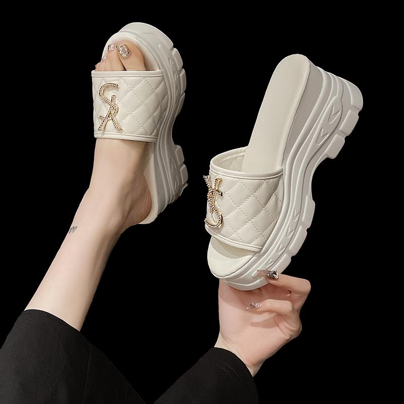 Dámské sandály Letní platformové designové pantofle s nápisy Dámská obuv Ležérní protiskluzové sandály Dámské Sandalias De Mujer