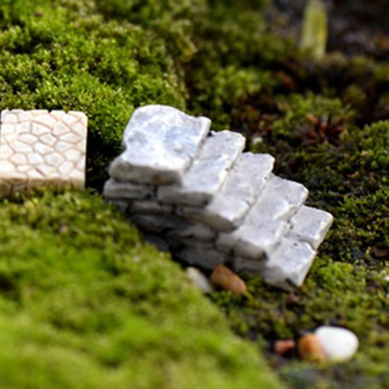 2Pcs Mini Harz Schritte Garten Miniatur Stein Treppe Straße Landschaft Ornament