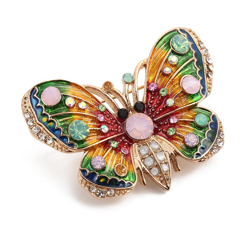 Women's Insect Brooch, Rhinestone Brooch, Metal Accessory, Butterfly Brooch