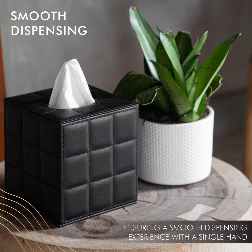Modern Tissue Box Holder Square,Napkin Holder Pumping Paper Case Dispenser,Facial Tissue Box Cover for Home Bathroom Office Desk