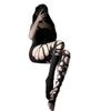 High Elastic Hand Tear Stockings Spice Girl Open Black Silk Sexy Fun Black Silk Big Ripped Stockings Pants