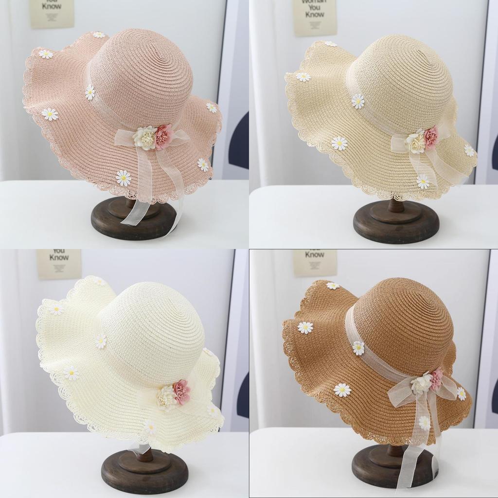 Fashionable Ladies Straw Hat For Summer Outings Sun Protection Hat Floral Beach Hat