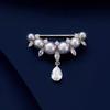 Elegant Pearl Water Drop Brooch, High-end Women's Exquisite Tassel Suit Corsage, Fixed Clothes, Anti-exposure Pin