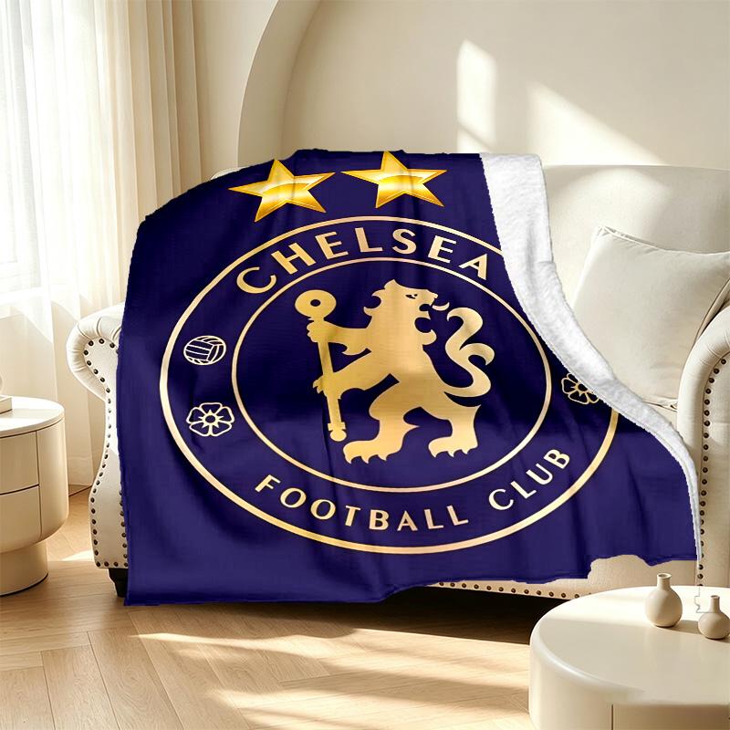 Football club.C Pattern Blanket for Home Decoration, Bed, Sofa, Car Travel, Camping, Suitable for All Seasons, Birthday Christmas Gift