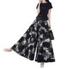 Gonna pantalone floreale in stile acquerello per la Primavera/Estate 2026 in tessuto di seta ghiacciata: Pantaloni Casual Svasati