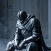 Cool Desk Gadget for Gamers 3D Printed Resting Knight Figurine, Edge Sitting Dark Fantasy Unique Shelf Display Piece Statue, Medieval Armored Warrior