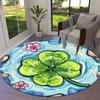 1pc Office Carpet Chair Mats Four-Leaf Clover Pond with Flowers Perfect for Decorating Office Chairs, Living Rooms, Or Bedrooms.YDT136