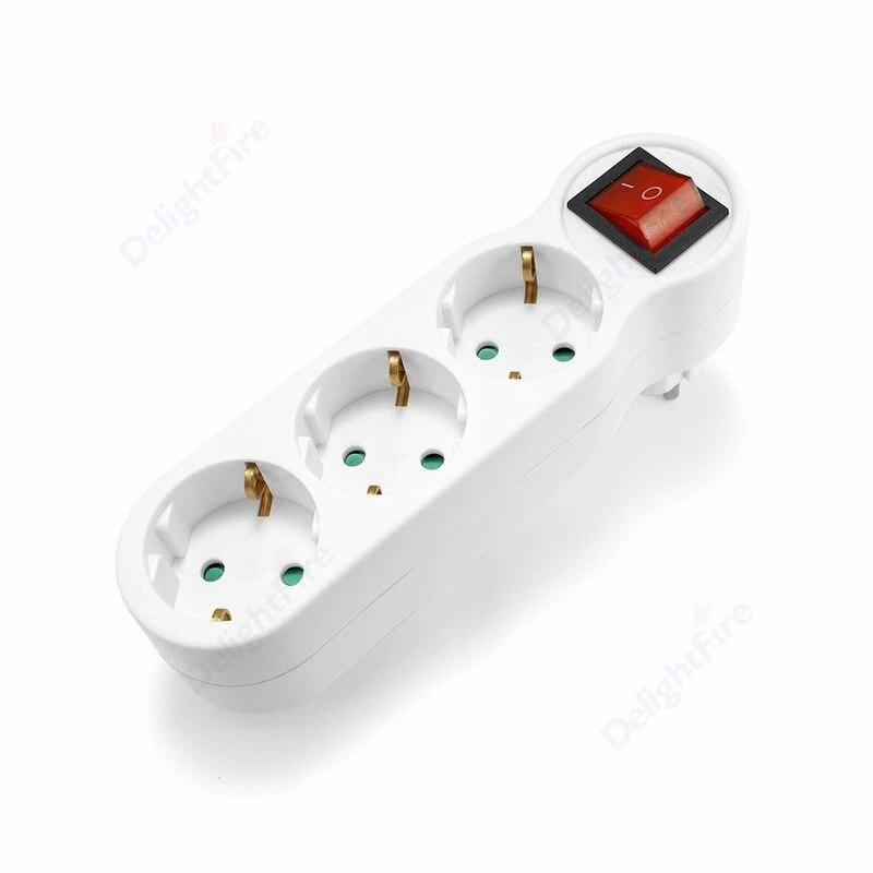 EU Electrical Socket Witch 2 Pin 4.8mm European Standard Adapter Expansion Socket Power Extension Plug Converter