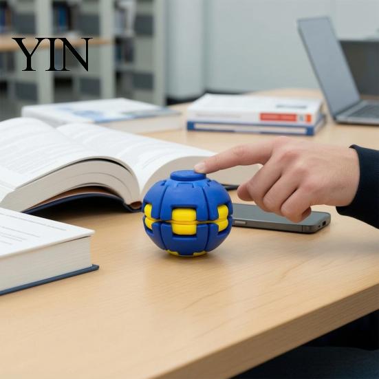 Quiet Spinning Fidget Toy 1/2Pcs 3D Printed Press Rotating Ball, Stress Relief Spinner Kids for Adults, Ball Toy, Decompression Gadget