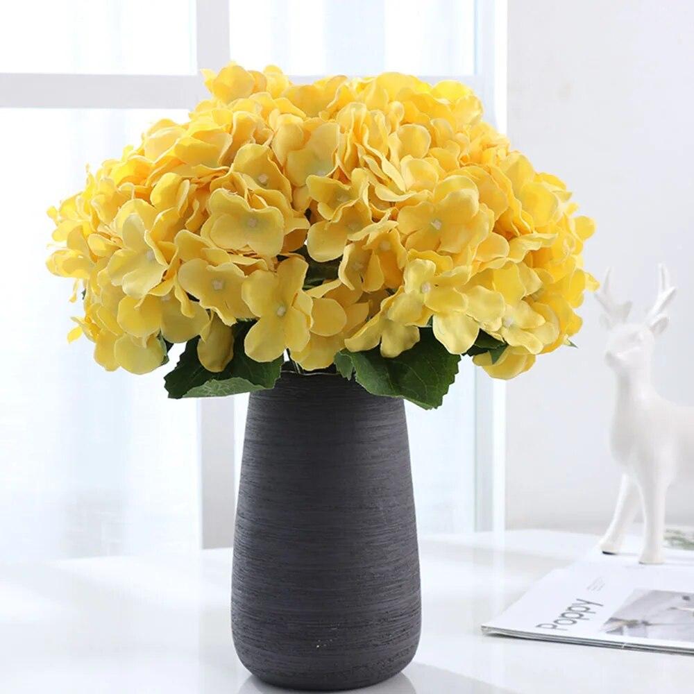 58cm Artificial Flowers Silk Hydrangea Bouque for Wedding Hotel Office Party Living Room Table Accessories Decoration