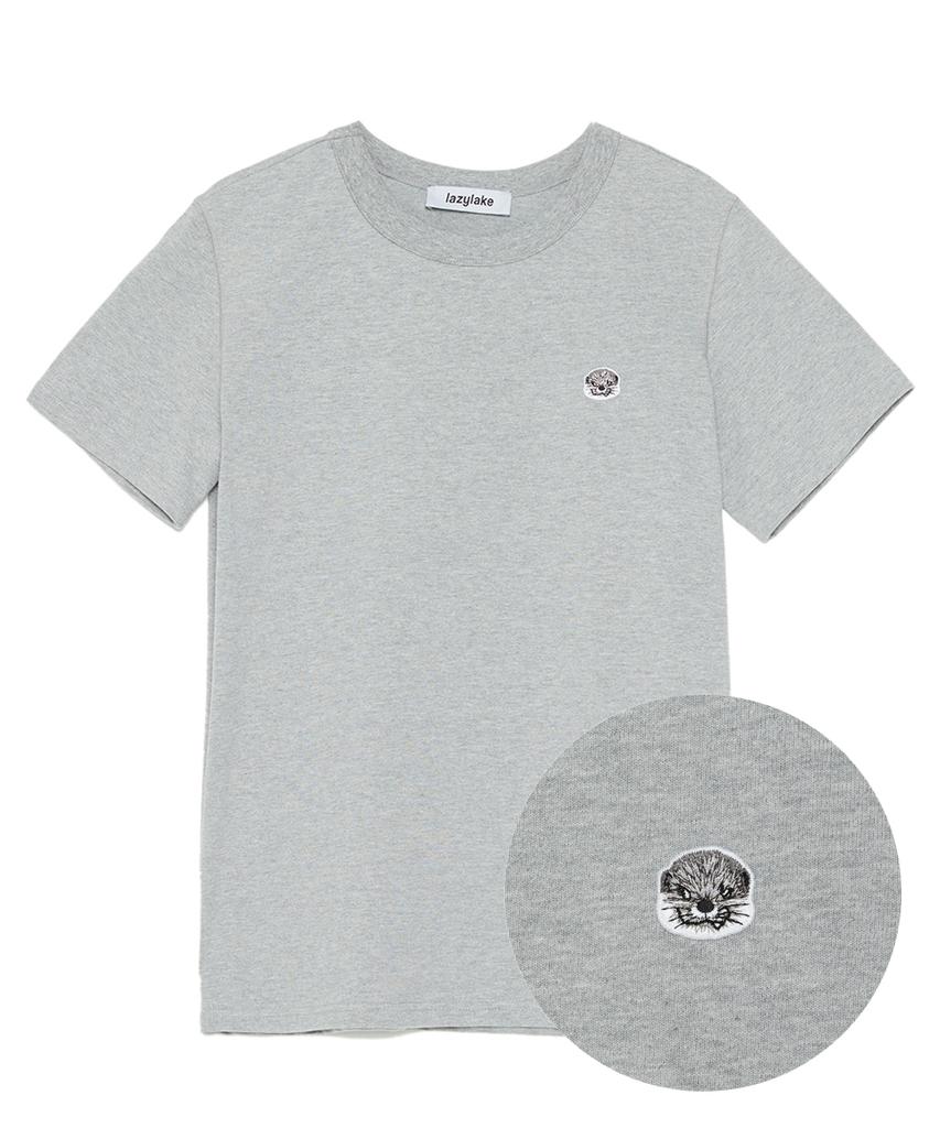 LAZY LAKE Unisex Standard Fit Lazy Lake Embroidered T-Shirt Gray